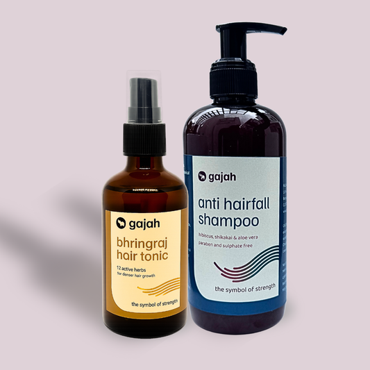 Gajah Anti Hairfall Shampoo and Gajah Bhringraj Hair Tonic