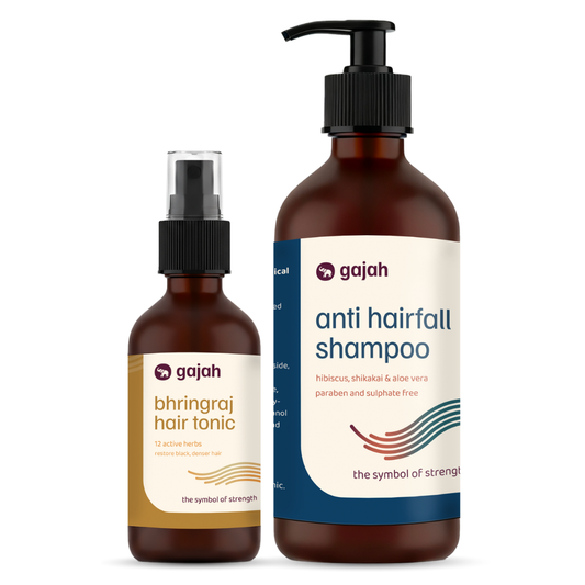 Gajah Anti Hairfall Shampoo and Gajah Bhringraj Hair Tonic