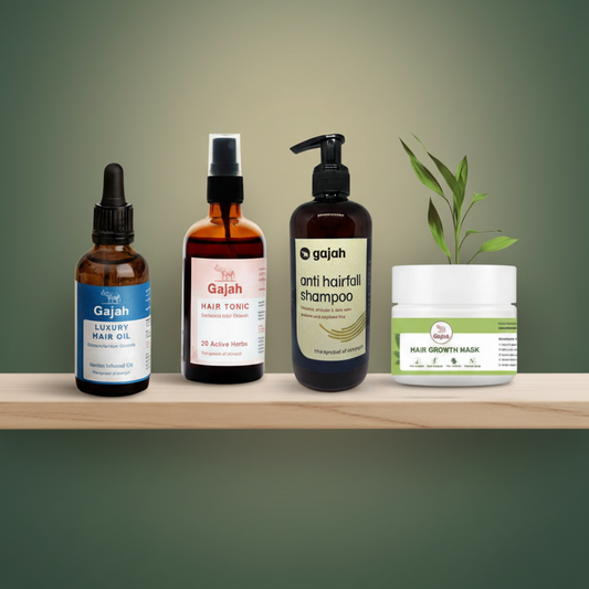 Gajah Hair Care Kit - Hair Tonic, Luxury Hair Oil, Anti Hairfall Shampoo and Hair Mask